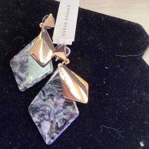 Susan Graver Brand Acrylic Diamond-Shaped Earrings